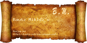Bautz Miklós névjegykártya